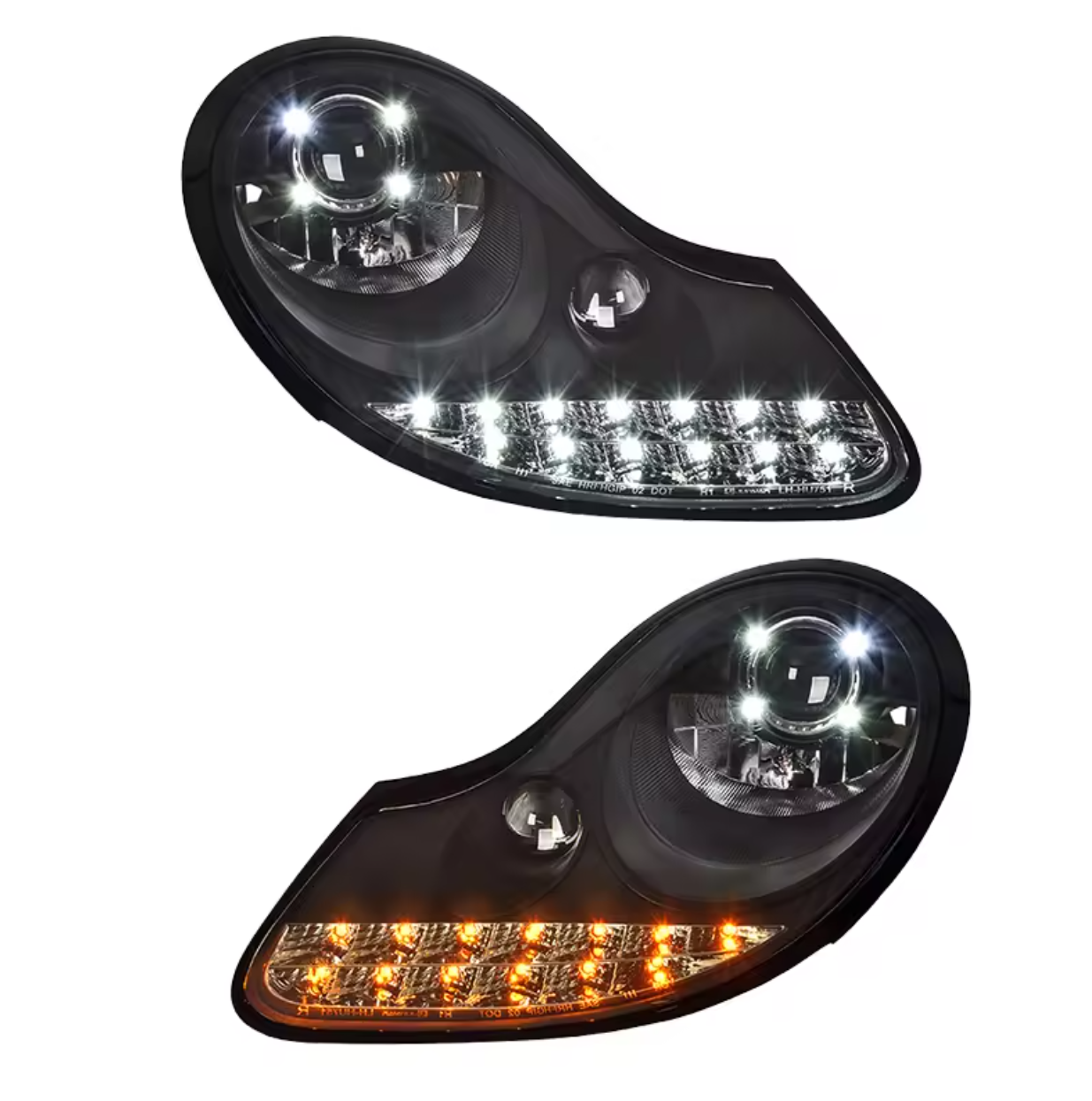 Porsche 986 Boxster LED headlight assembly plug and play 2000-2004